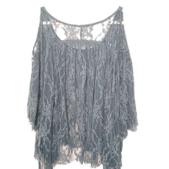 Free People lace cold shoulder blouse size medium - Picture 11 of 13